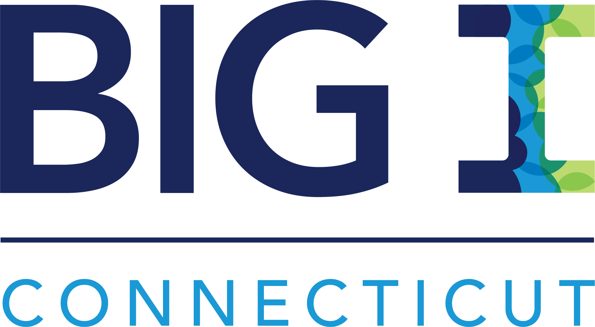 Full color, vertical Big I Connecticut logo.