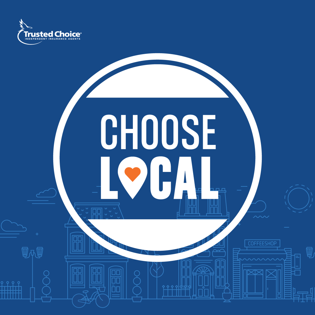Choose Local logo on blue background