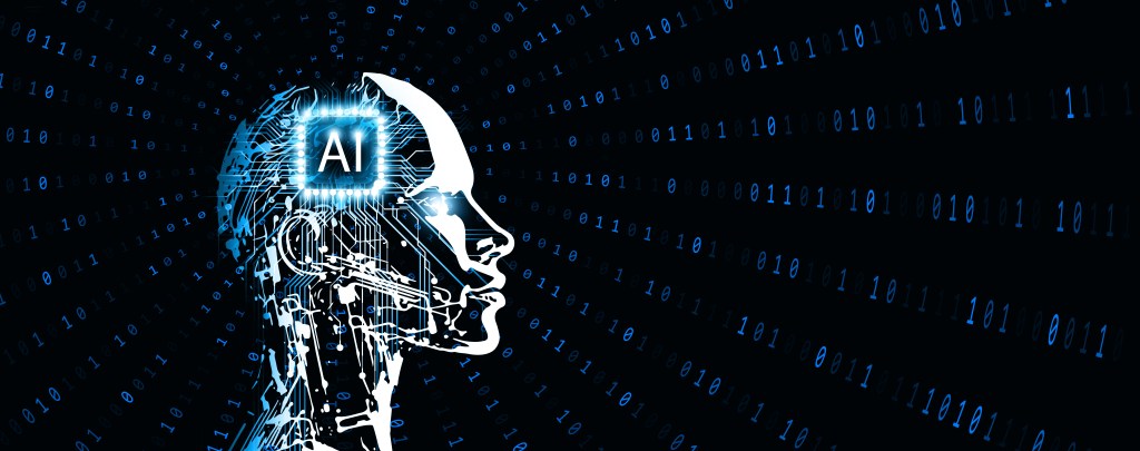 Image of a person's brain with AI